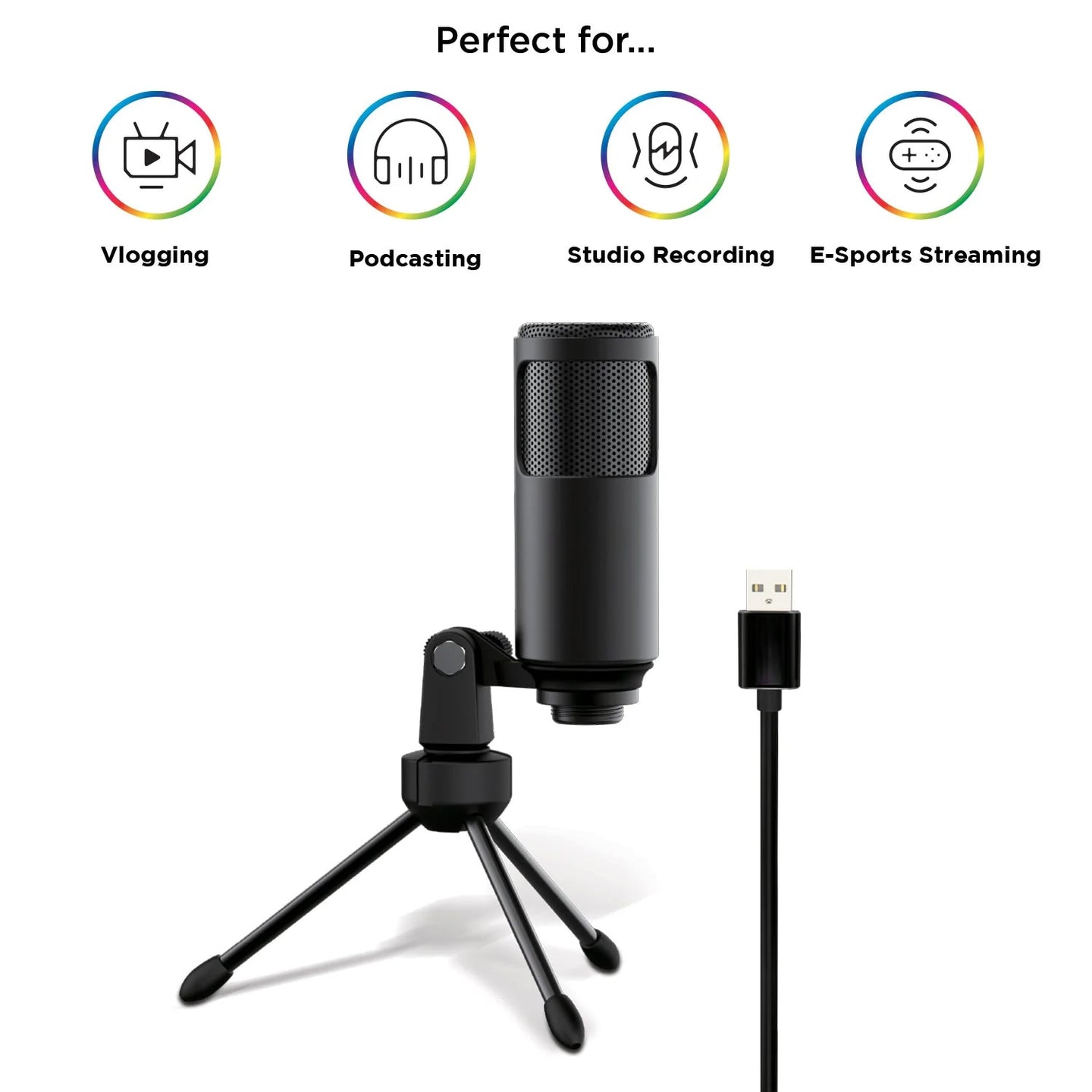 Sonictrek Studio Streaming Podcaster USB Microphone With Desk Tripod detail view 4