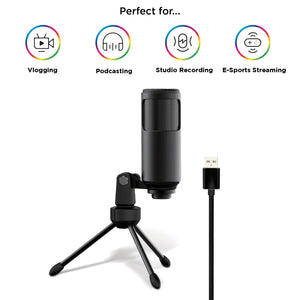 Sonictrek Studio Streaming Podcaster USB Microphone With Desk Tripod