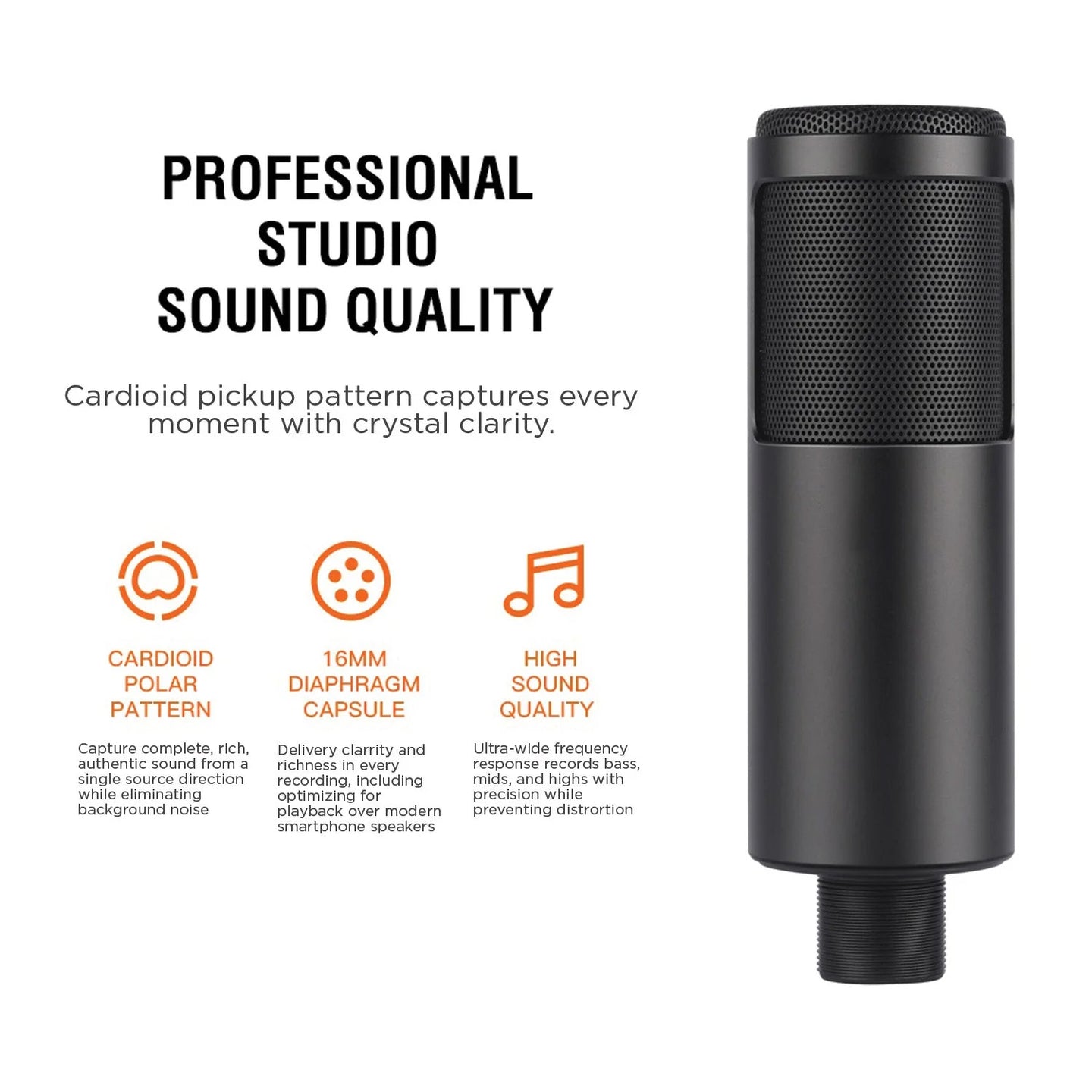 Sonictrek Studio Streaming Podcaster USB Microphone With Desk Tripod detail view 2