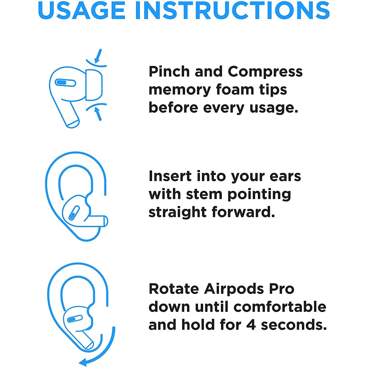 Airfome Memory Foam Replacement Premium Ear Tips for Apple AirPods Pro detail view 4