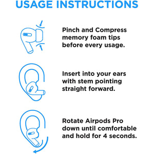 Airfome Memory Foam Replacement Premium Ear Tips for Apple AirPods Pro Wireless Earbuds